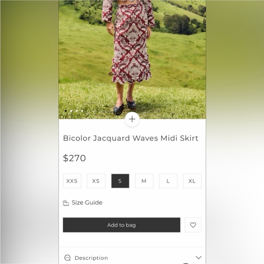 Farm Rio: Bicolor Jacquard Waves Midi Skirt DT - Picture 5 of 10